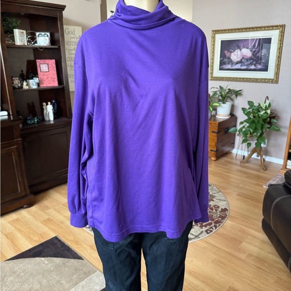 JP Collection purple long sleeve turtleneck-size XXL - Picture 6 of 9